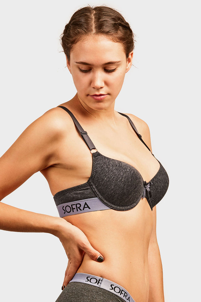 
            
                Load image into Gallery viewer, SOFRA LADIES COTTON 3 HOOK PLAIN BRA (BR4422P)
            
        