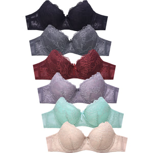 SOFRA LADIES FULL CUP LACE BRA (BR4474L)