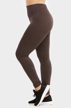 SOFRA LADIES HIGH WAIST EXTRA-WIDE BAND LEGGINGS PLUS SIZE (EX907X)