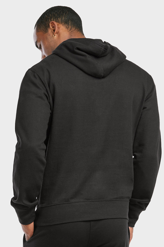 ET TU MEN'S LIGHTWEIGHT FLEECE PULLOVER HOODIE (HD1020E_BLACK)