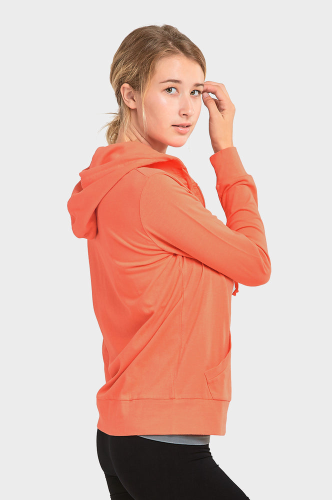 
            
                Load image into Gallery viewer, SOFRA LADIES SINGLE JERSEY ZIP-UP HOODIE JACKET (HDC7000_CORAL)
            
        