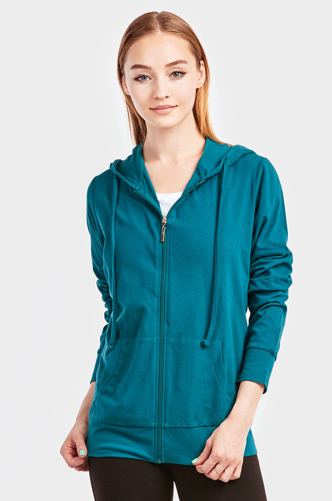 
            
                Load image into Gallery viewer, SOFRA LADIES SINGLE JERSEY ZIP-UP HOODIE JACKET (HDC7000A/XA_PEACOCK)
            
        