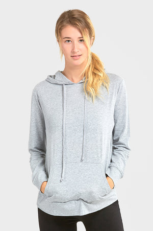 SOFRA LADIES SINGLE JERSEY PULLOVER HOODIE (HDC7001_H.GRY)