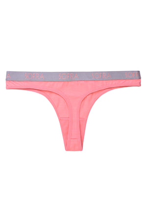 SOFRA LADIES LOGO BAND COTTON THONG PANTY (LP1423CT1)