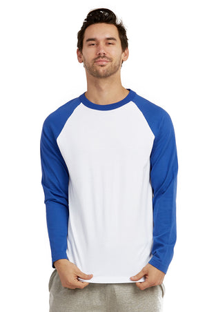 
            
                Load image into Gallery viewer, COTTONBELL MEN&amp;#39;S LONG SLEEVE BASEBALL TEE (MBT002C_RBL-WHT)
            
        