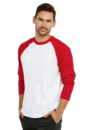 
            
                Load image into Gallery viewer, COTTONBELL MEN&amp;#39;S LONG SLEEVE BASEBALL TEE (MBT002C_RED-WHT)
            
        
