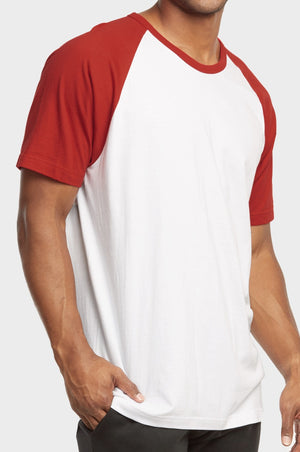 
            
                Load image into Gallery viewer, TOP PRO MEN&amp;#39;S SHORT SLEEVE BASEBALL TEE (MBT003_RED/WHT)
            
        