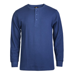 
            
                Load image into Gallery viewer, KNOCKER MEN&amp;#39;S WAFFLE-KNIT THERMAL HENLEY SHIRT (MHS100_DENIM)
            
        