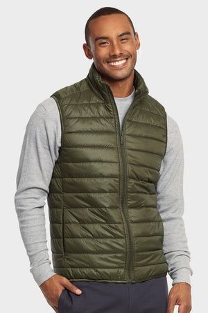 ET TU MEN'S LIGHTWEIGHT PUFFER VEST (MPV200E_OLIVE) – Uni Hosiery