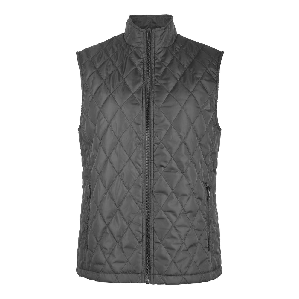 SOFRA WOMENS DIAMOND QUILTED PUFF VEST (SAV500_D.GREY)