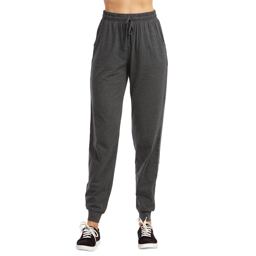 LADIES LIGHTWEIGHT COTTON JOGGER PANTS WITH POCKETS (SWP401_CHC-GR)