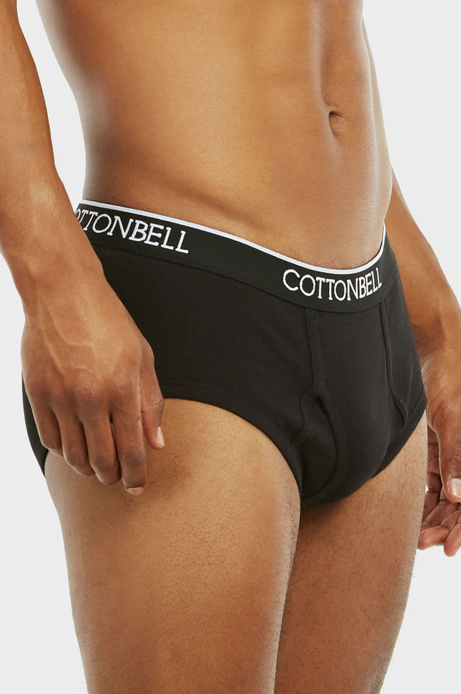 
            
                Load image into Gallery viewer, COTTONBELL MEN&amp;#39;S COLOR BAND BRIEFS (TUB300C_BLACK)
            
        