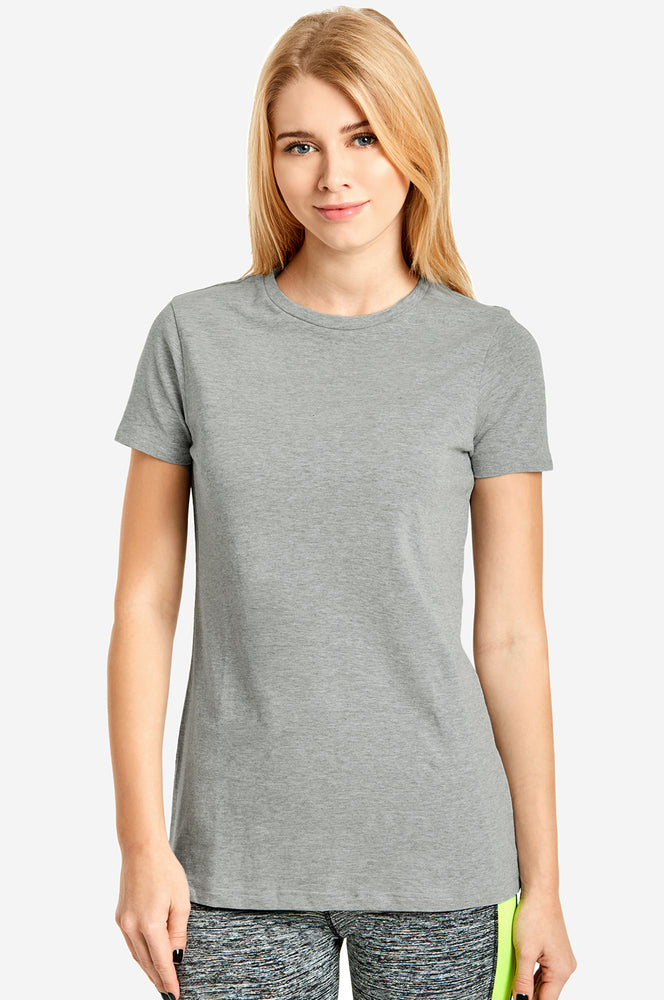 SOFRA LADIES CLASSIC FIT CREW NECK T-SHIRT (TR021_H.GRY)