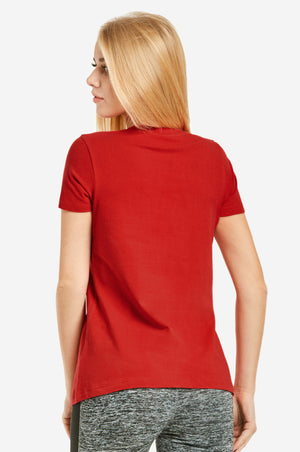 SOFRA LADIES CLASSIC FIT CREW NECK T-SHIRT (TR021_RED)