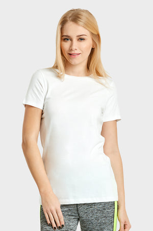 SOFRA LADIES CLASSIC FIT CREW NECK T-SHIRT (TR021_WHITE)