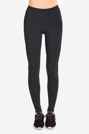Charcoal Grey Cotton High Waisted Leggings