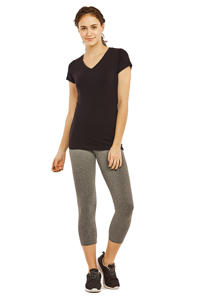 
            
                Load image into Gallery viewer, SOFRA LADIES COTTON CAPRI LEGGINGS (WP4001_CHC/GR)
            
        