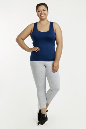 
            
                Load image into Gallery viewer, SOFRA LADIES COTTON CAPRI LEGGINGS PLUS SIZE (WP4001X_H.GRY)
            
        