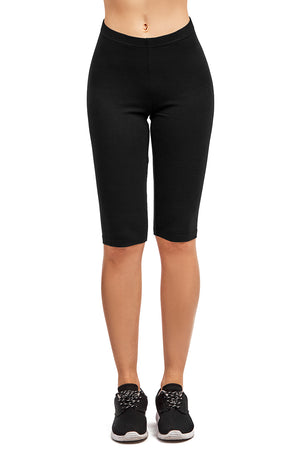 
            
                Load image into Gallery viewer, COTTONBELL LADIES COTTON 21 INCH OUTSEAM SHORTS WITH HIGH WAISTBAND (WP4021C_BLACK)
            
        