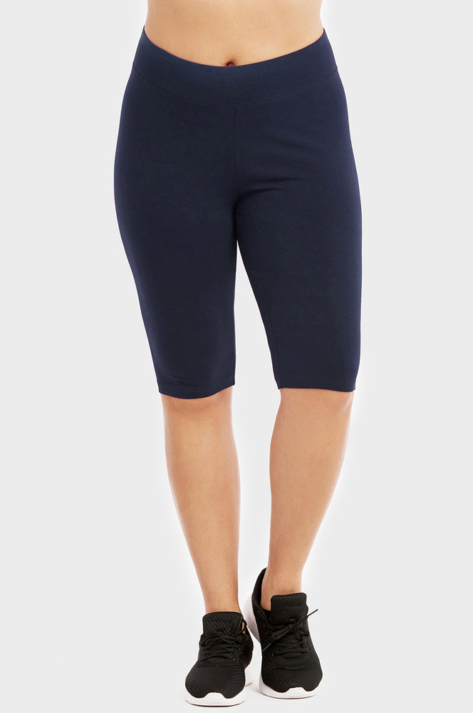 
            
                Load image into Gallery viewer, SOFRA COTTON LEGGING SHORTS 21 INCH OUTSEAM PLUS SIZE (WP4021X_NAVY)
            
        